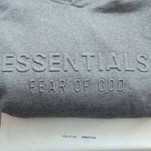 Essentials Embossed Men's Charcoal Hoodie Sweater